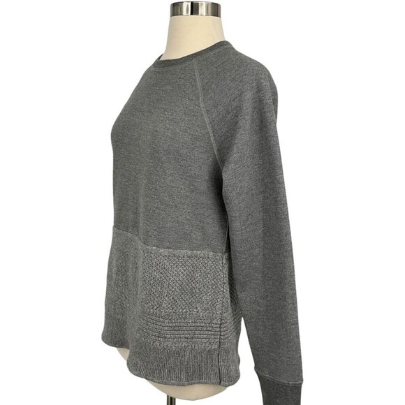 Thakoon Mixed Media Sweater Gray Size S Merino Wool Pullover Crew Neck - Picture 3 of 9